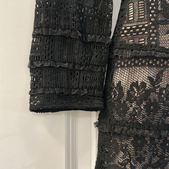 Black Long-sleeve Lace Dress Size XS - Picture 4 of 5